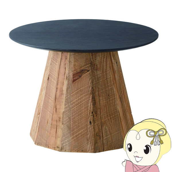 ラウンドテーブル Sサイズ サイドテーブル 北欧 木製 古材 パイン 天然木化粧合板 オーク 丸 円形 おしゃれ　東谷｜gion