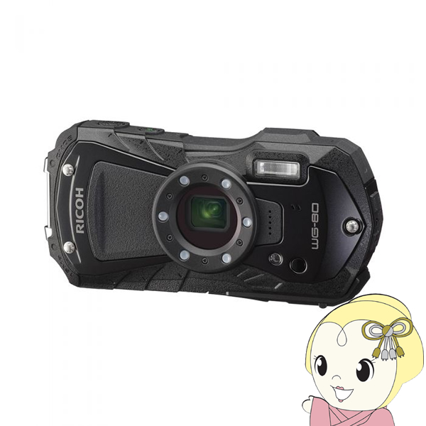 リコー  コンパクトデジタルカメラ RICOH WG-80 [ブラック] 小型軽量・耐落下衝撃性能・防水性能（IPX8、JIS保護等級8相当）｜gion