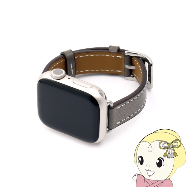 WEARPLANET Apple Watch 41 40 38mm用Slim Line クラシック本革バンド ディムグレー WP23145AW