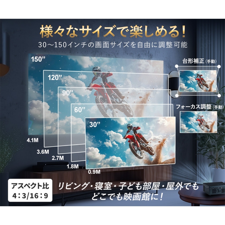 ダイニチ電子 スマートプロジェクター Wizz フルHD Android TV搭載 WPJ