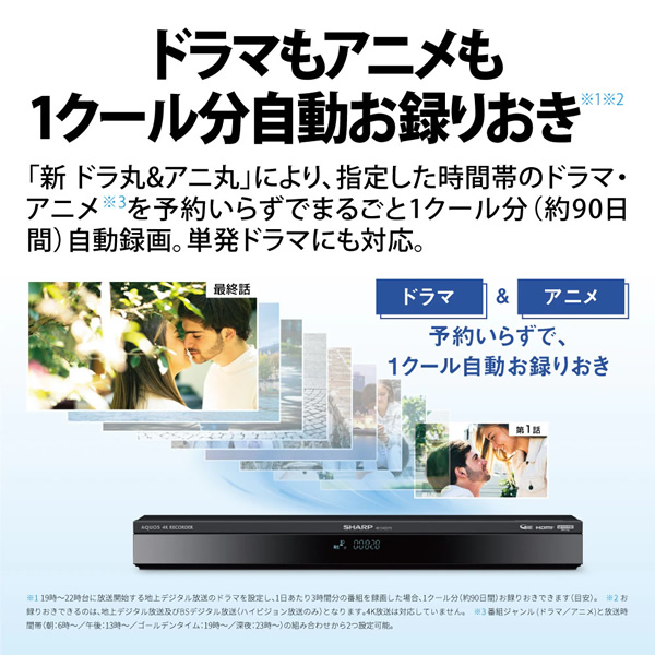 ブルーレイディスクレコーダー SHARP シャープ AQUOS アクオス 4TB 4Kチューナー内蔵 4Kレコーダー 4B-GT3シリーズ 4B-C40GT3/srm_6