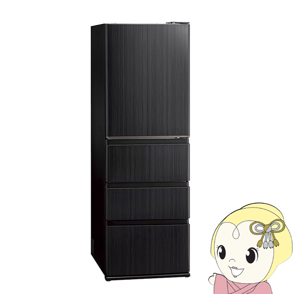 [�\�� ��1�T�Ԉȍ~]�①�Ɂy�ݒu���zAQUA �A�N�A 433L �E�J�� 4�h�A ��59.5cm ��e�ʗⓀ�� �E�b�h�u���b�N AQR-V43A-K ������