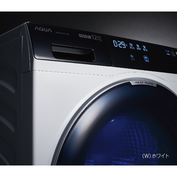 [予約]ドラム式洗濯機 【標準設置費込】 AQUA アクア ドラム式洗濯乾燥機 右開き 洗濯12kg/乾燥6kg まっ直ぐドラム2.0 ホワイト AQW-DX12P-RW｜gioncard｜04