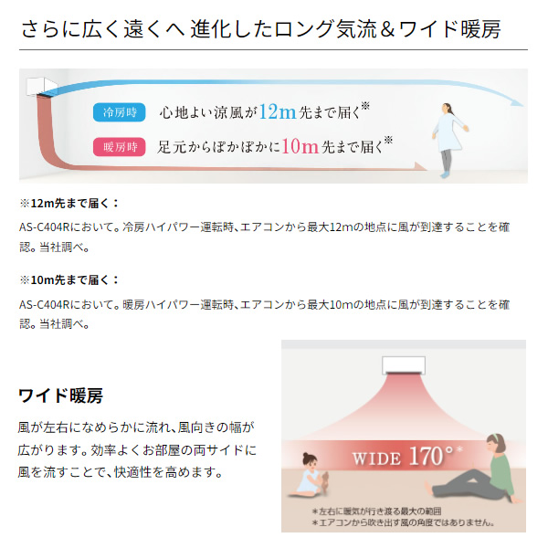 エアコン 富士通ゼネラル ルームエアコン ノクリア Cシリーズ 14畳用 単相100V ホワイト コンパクトモデル AS-C404R-W/srm | 富士通 | 04