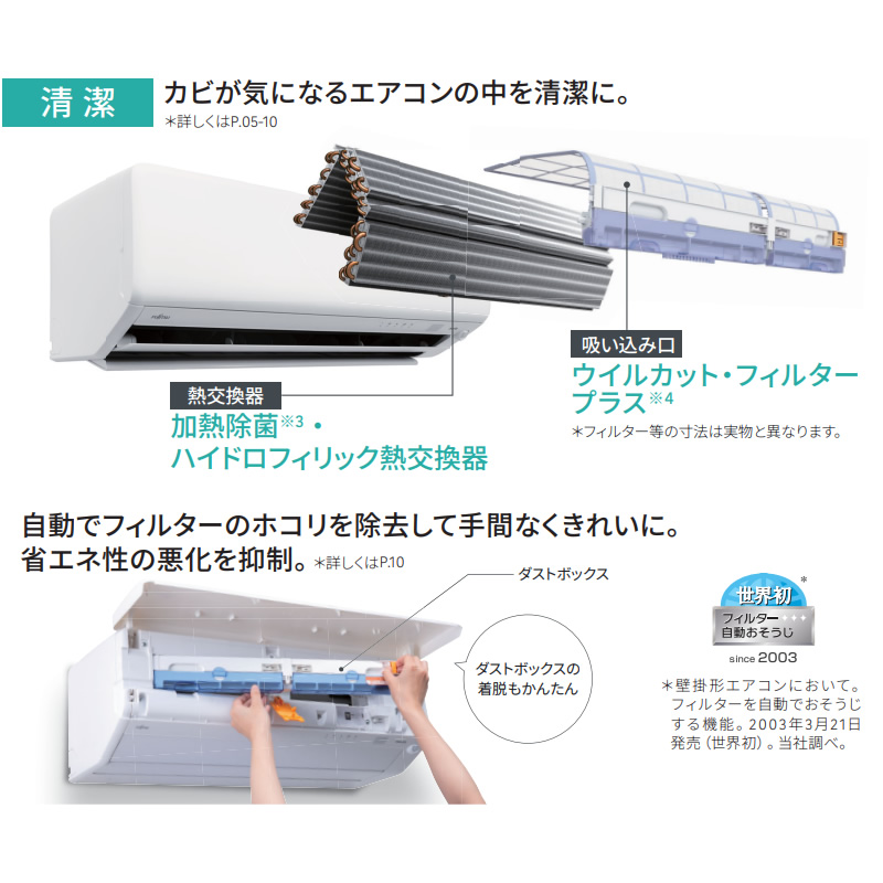 富士通エアコンエアフィルター（家庭用エアコン）｜エアコン｜冷暖房