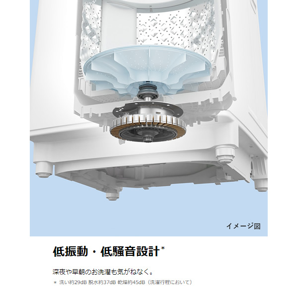 洗濯機 標準設置込 縦型 TOSHIBA 東芝 洗濯10kg乾燥4.5kg 洗濯乾燥機 ボルドーブラウン ZABOON AW-10VP3-T｜gioncard｜08