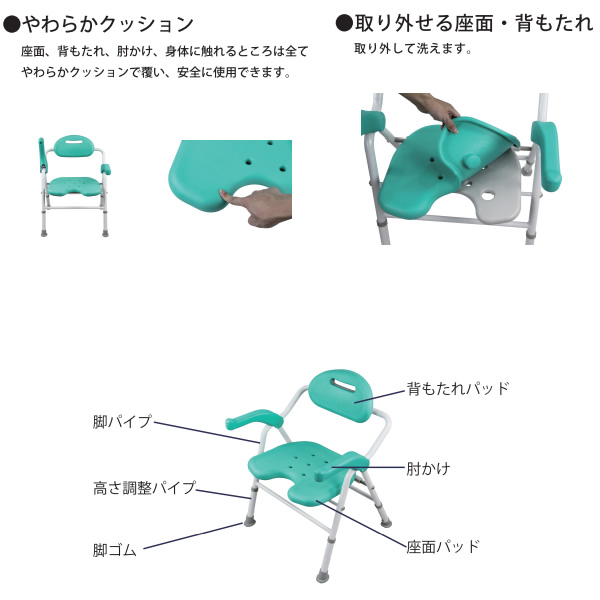 未使用　折りたたみシャワーチェア　BF-01E-GR 美和商事 折りたたみシャワーチェア BF-01E-GR グリーン 美和商事 お風呂