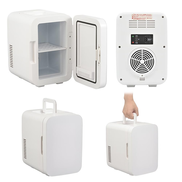 オーム電機 電子式保冷保温ボックス 5リットル COK-R056-W ホワイト ペルチェ式 AC100V、DC12V対応 オールシーズン使用可能/srmの画像