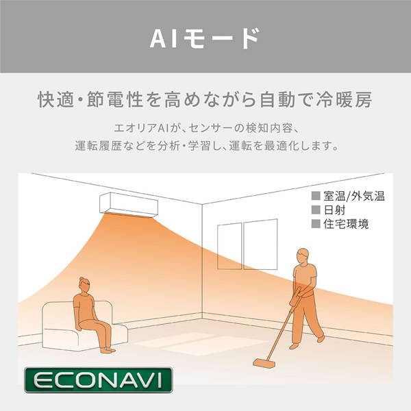 エアコン パナソニック CS-TX255D-W エアコン Eolia 8畳用 クリスタルホワイト/srm | Panasonic | 03