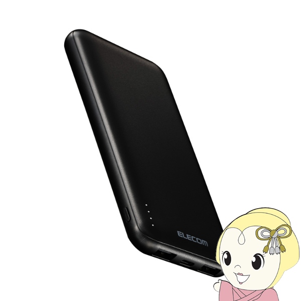 ���o�C���o�b�e���[ �G���R�� 10000mAh USB Type-C�Ή� �ő�o��15W �u���b�N DE-C66-10000BK
