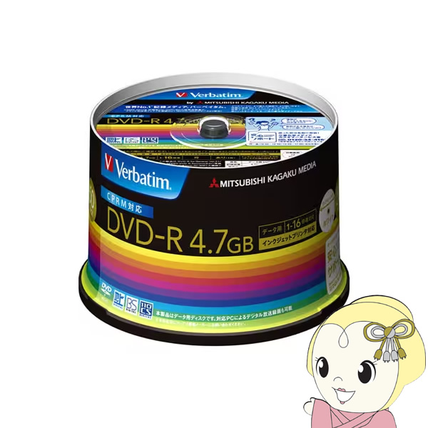 OHw f[^p 4.7GB 16{ L^1̂ DVD-R 50pbN XshP[X DHR47JDP50V3