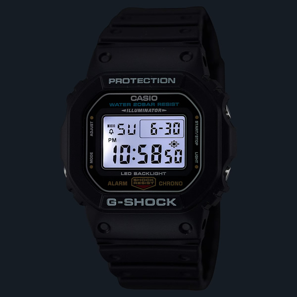 カシオ CASIO G-SHOCK 5600シリーズ メンズ 電池式 デジタル スクエア ブラック カシオ DW-5600UE-1JF/srm｜gioncard｜05