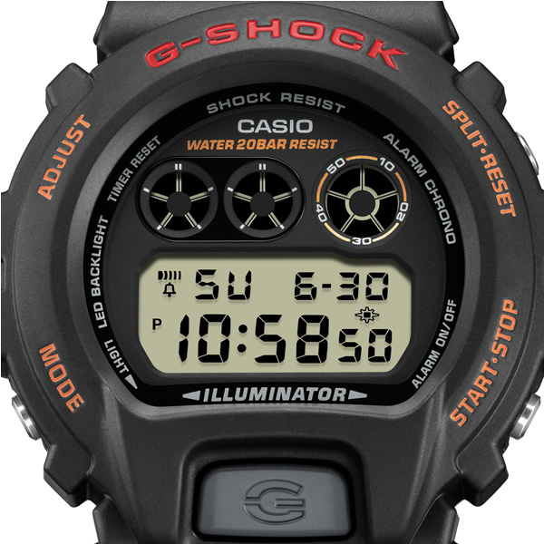 カシオ CASIO G-SHOCK 6900シリーズ メンズ 電池式 デジタル ラウンド トリグラム ブラック DW-6900UB-9JF /srm｜gioncard｜03