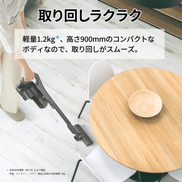 掃除機 シャープ SHARP コードレススティッククリーナー マイルームスティック サイクロン式 1.2kg アッシュグレー EC-PT3-H/srmの画像