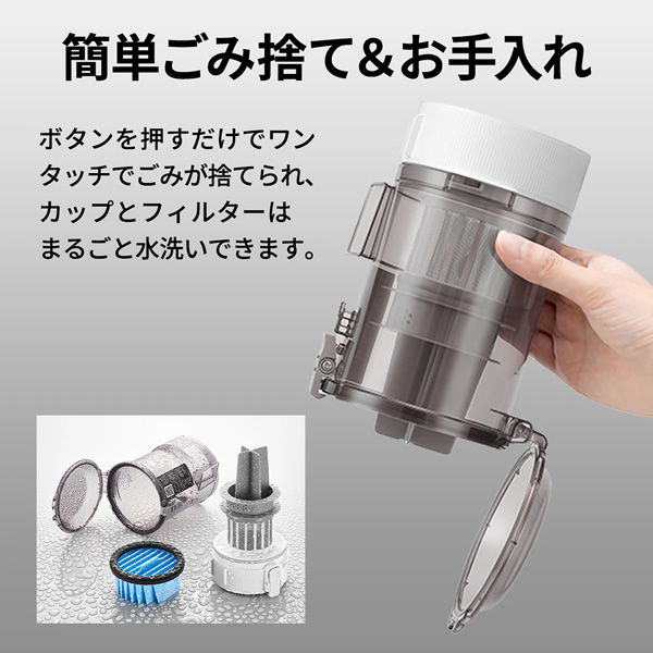 掃除機 SHARP シャープ サイクロン式スティッククリーナー ホワイト RACTIVE Air POWER EC-SR11-W/srmの画像