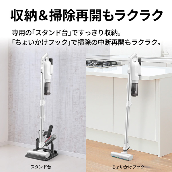 掃除機 SHARP シャープ サイクロン式スティッククリーナー ホワイト RACTIVE Air POWER EC-SR11-W/srmの画像