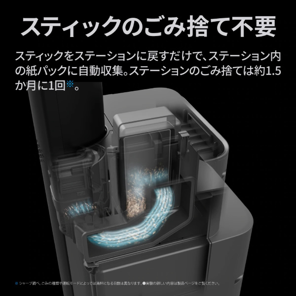 掃除機 SHARP シャープ コードレススティック掃除機 ステーションタイプ グレー系 RACTIVE Air STATION EC-XR2-H/srmの画像