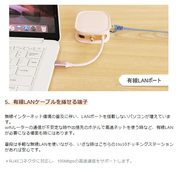 EGRET USB-Cドッキングステーション 1to10 ハンドバッグ型 ピンク EH23-XC-P/srm｜gioncard｜09