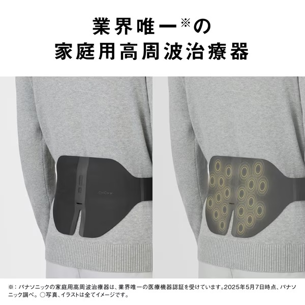腰 マッサージ器 パナソニック コリコランワイド3D 腰専用 高周波治療器 ブラック 腰痛 ぎっくり腰 プレゼント 母の日 EW-RA561-K/srmの画像