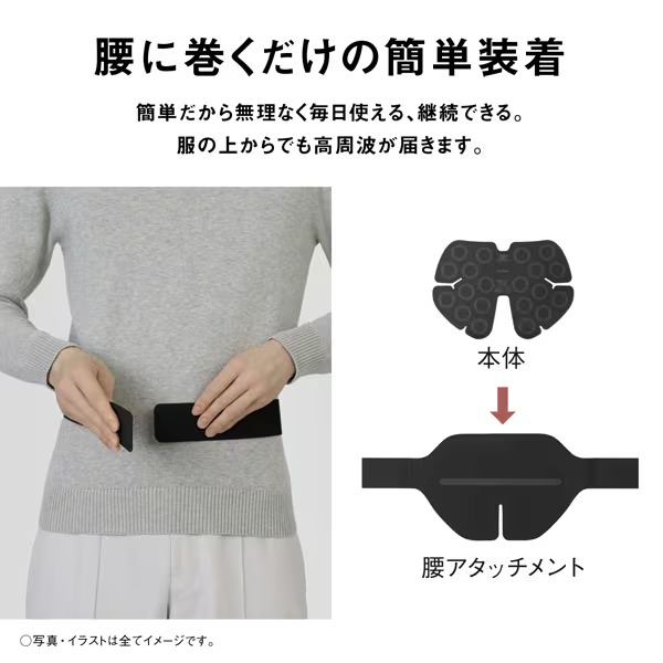 腰 マッサージ器 パナソニック コリコランワイド3D 腰専用 高周波治療器 ブラック 腰痛 ぎっくり腰 プレゼント 母の日 EW-RA561-K/srmの画像