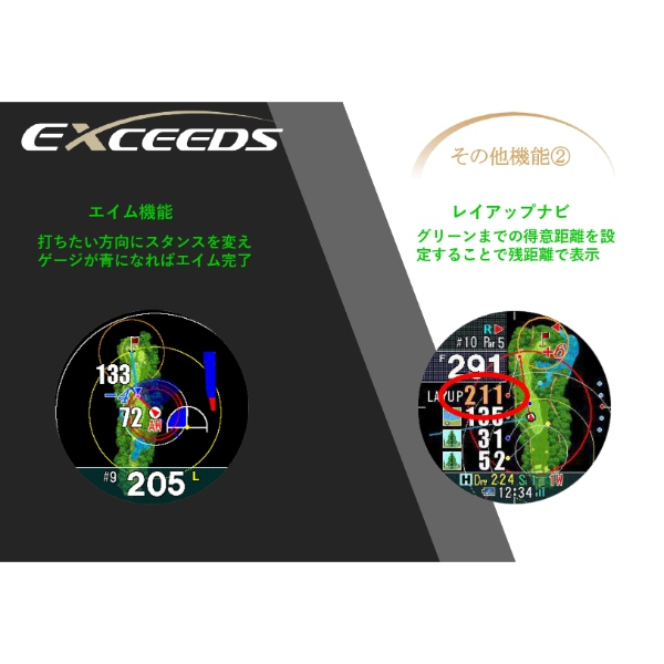 GPSゴルフナビ 腕時計型 テクタイト Shot Navi ショットナビ EXCEEDS エクシーズ スイングテンポ機能 ホワイト/srm | ShotNavi | 10