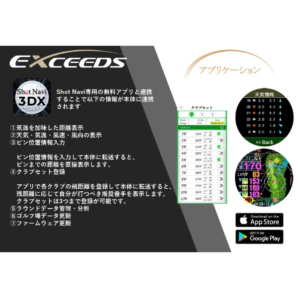 GPSゴルフナビ 腕時計型 テクタイト Shot Navi ショットナビ EXCEEDS エクシーズ スイングテンポ機能 ホワイト/srm | ShotNavi | 13