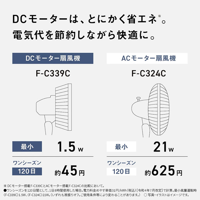 扇風機 Panasonic パナソニック リビング扇 DCモーター搭載 ホワイト F-C339C-W/srm | Panasonic | 07