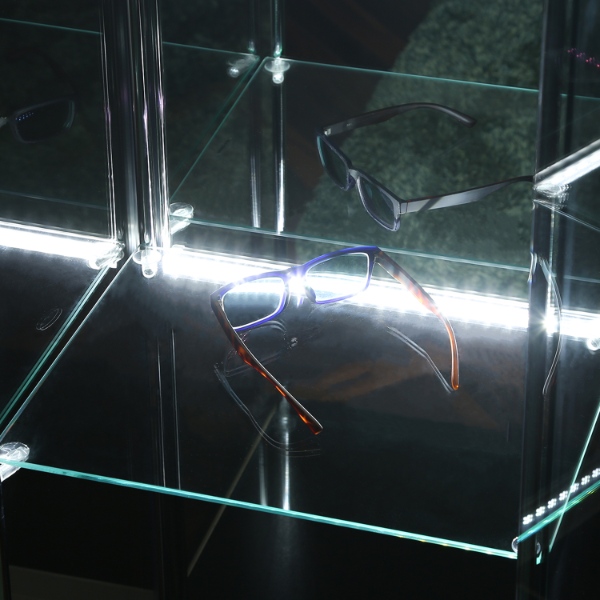 ガラスコレクションケース 4段 背面ミラー付き LED照明 幅42.5cm 奥行36.5 高さ162cm 大型 強化ガラス ディスプレイラック フィギュア/srm｜gioncard｜04