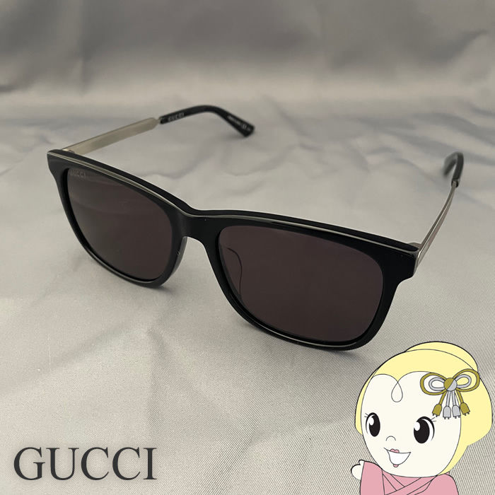 グッチ サングラス GG0078SK-002 アジアンフィット メンズ レディース UVカット ブラック シルバー GUCCI/srm