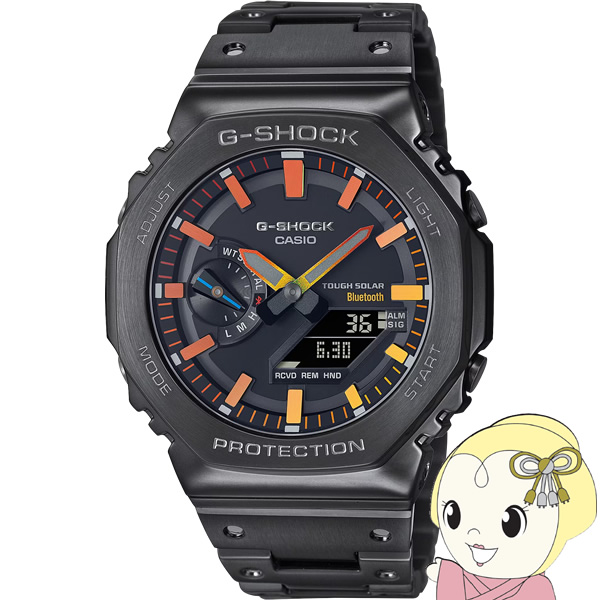 CASIO G-SHOCK FULL METAL フルメタル レインボーカラー アクセント GM-B2100BPC-1AJF メンズ ソーラー Bluetooth オクタゴン ブラック カシオーク/srm