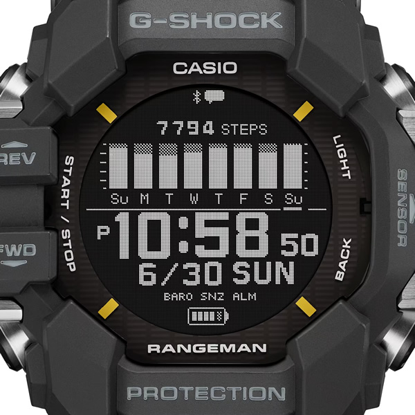 カシオ CASIO G-SHOCK レンジマン 心拍計 GPS機能 GPR-H1000-1JR メンズ ソーラー Bluetooth デジタル ブラック 反転液晶/srm｜gioncard｜04