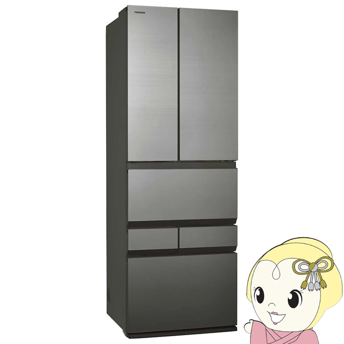 [�\�� 2/23�ȍ~]�①�� �y�W���ݒu��z ���� TOSHIBA 487L 6�h�A �t���X�g�O���[�W�� GR-A490XFS-TH