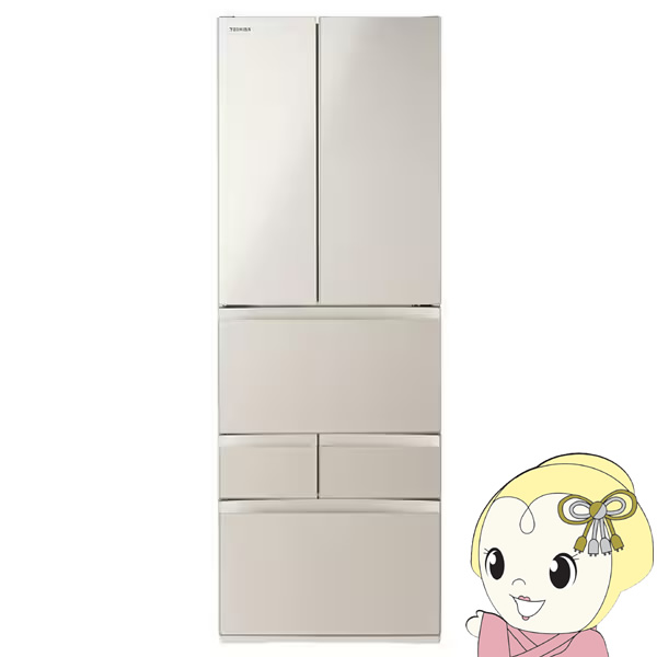 ヨドバシ.com - 東芝 TOSHIBA VEGETA(ベジータ) 冷凍冷蔵庫 (618L・フレンチドア） 6ドア ピンクゴールドステンレス GR- F62FX(XP) 通販【全品無料配達】