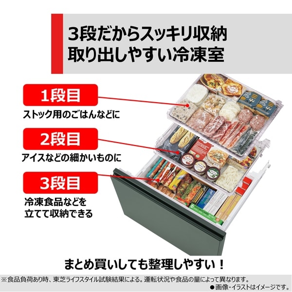 冷蔵庫 【標準設置費込】 東芝 TOSHIBA 501L 幅60cm 左開き 5ドア VEGETA ベジータ GTMシリーズ エクリュゴールド GR-W500GTML-NS　ぎおん | TOSHIBA | 11