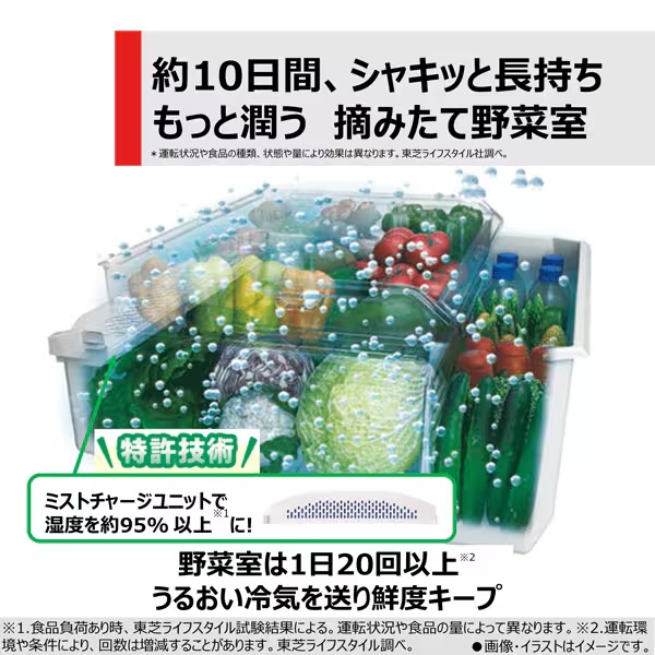 冷蔵庫 【標準設置費込】 東芝 TOSHIBA 501L 幅60cm 左開き 5ドア VEGETA ベジータ GTMシリーズ エクリュゴールド GR-W500GTML-NS　ぎおん | TOSHIBA | 07