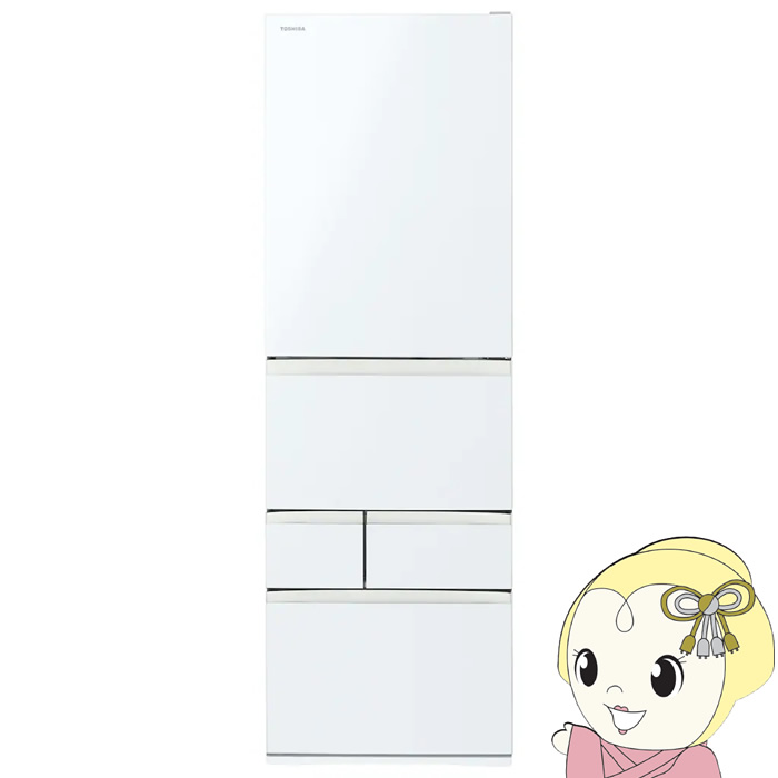 �①�Ɂy�W���ݒu���z���� TOSHIBA 465L 5�h�A �T�e���z���C�g �E�J�� GR-Y470GSK-EW