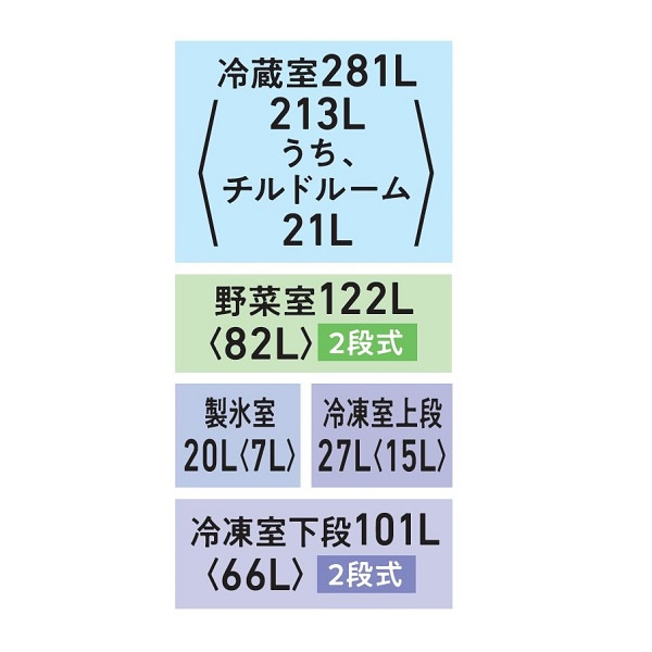 vegeta 冷蔵庫 【設置込】 東芝 TOSHIBA 462L 幅65cm フレンチドア