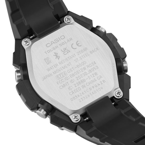 カシオ CASIO G-SHOCK G-STEEL 小型モデル GST-B600-1AJF メンズ 腕時計 ソーラー Bluetooth アナデジ 樹脂バンド シルバー ブラック/srm｜gioncard｜08