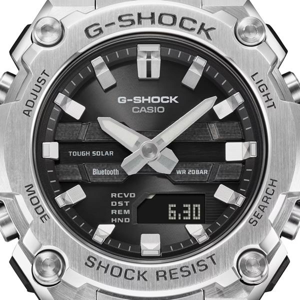 カシオ CASIO G-SHOCK G-STEEL 小型モデル GST-B600D-1AJF メンズ 腕時計 ソーラー Bluetooth アナデジ メタルバンド ブラック シルバー/srm｜gioncard｜03