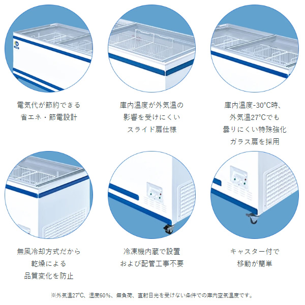 [予約]【メーカー直送】 ダイレイ ジャンボ無風冷凍ショーケース GTXシリーズ 570L/srm｜gioncard｜03