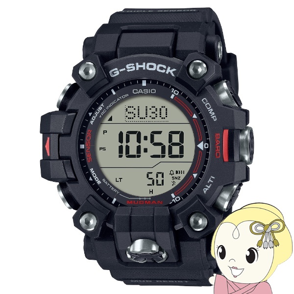 腕時計 ジーショック G-SHOCK 国内正規品  MUDMAN 電波ソーラー バイオマスプラスチック採用 GW-9500-1JF メンズ ブラック カシオ CASIO/srm｜gioncard