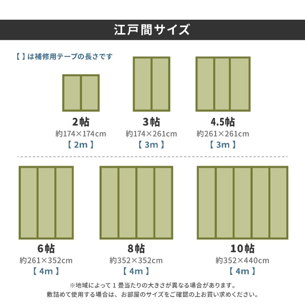 い草カーペット みすず 江戸間4.5帖 261×261cm フリーカット裏付き 補修テープ付き 天然い草 防カビ はっ水 消臭 敷き詰め DIY/srm｜gioncard｜08