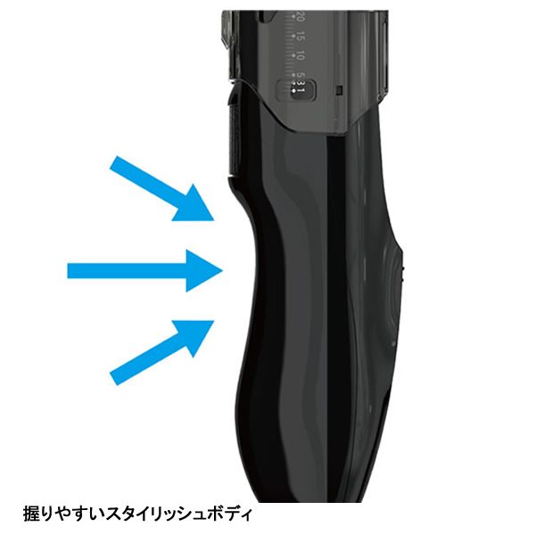 ヘアカッター 防水 水洗い可能 マクセルイズミ ブラック HC-FW222-K 充電・交流式｜gioncard｜02