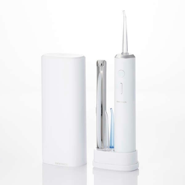 口腔洗浄器 エレコム ELECOM DENTNICS デンタルウォッシャー タンクレス 充電式 4モード IPX7 ホワイト HC-JF01WH/srmの画像
