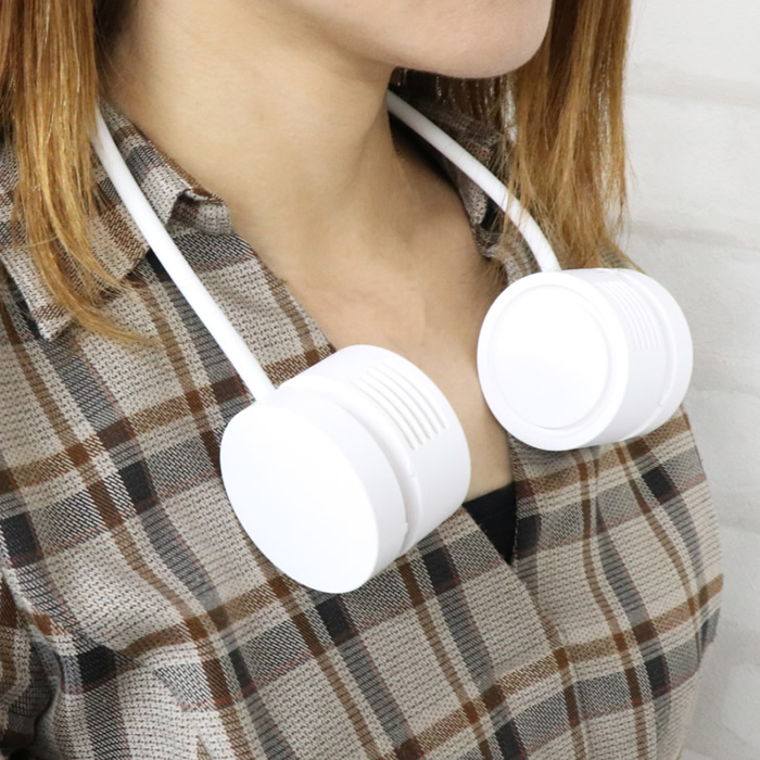 【12台セット】首掛け扇風機 ヒロ・コーポレーション ドラム式ネックファン USB Type-C充電 風量3段階 1600mAh ホワイト HDL-3952/srm | ヒロ・コーポレーション | 07