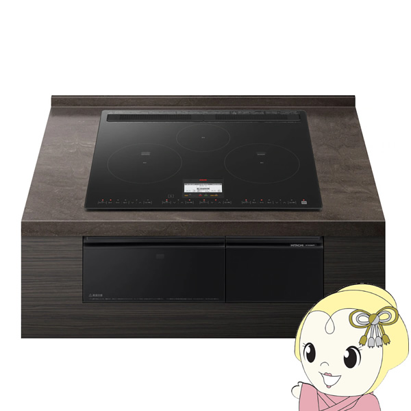 [予約]ビルトインIHクッキングヒーター 日立 幅60cm 鉄・ステンレス対応 プレミアムブラック HT-N100KTF-K 日立（HITACHI） [予約]ビルトインIHクッキングヒーター 幅60cm 鉄
