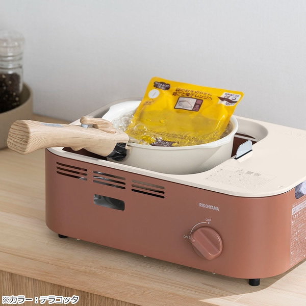 アイリスオーヤマ 減煙焼肉カセットコンロ IGC-GY1-H チャコール/srm | IRIS OHYAMA | 06