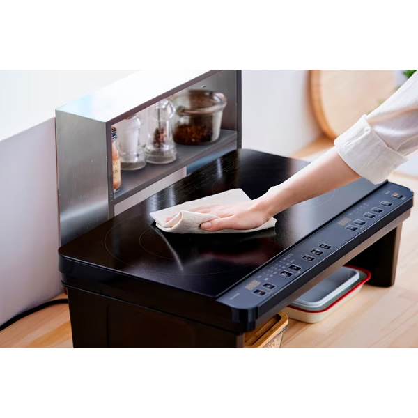 IRIS OHYAMA（アイリスオーヤマ） IHコンロ 2口 スタンド付き ブラック