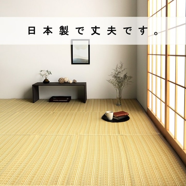 洗える カーペット ダイニング ラグ 敷詰 丈夫 日本製 国産 除菌スプレー対応 ござ アウトドア ペット ブラウン 江戸間3畳 約174×261cm/srm | イケヒコ | 02
