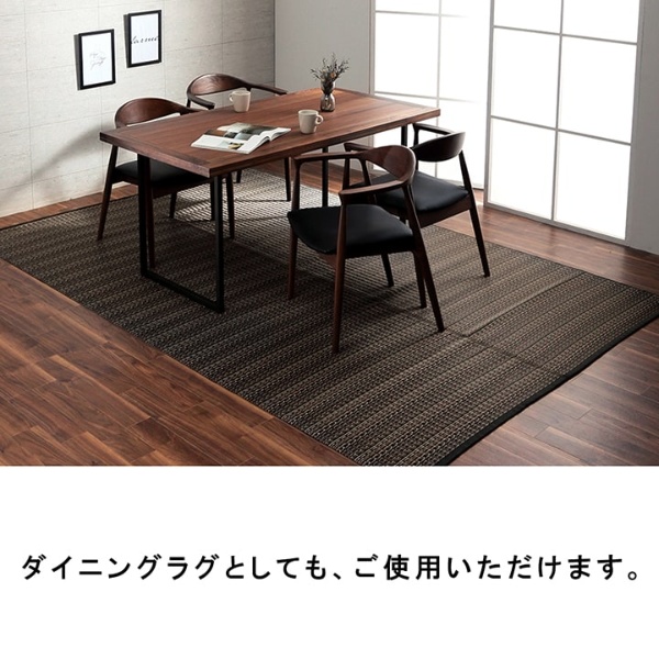 洗える カーペット ダイニング ラグ 敷詰 丈夫 日本製 国産 除菌スプレー対応 ござ アウトドア ペット ブラウン 江戸間3畳 約174×261cm/srm | イケヒコ | 07